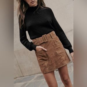 Sezane suede skirt